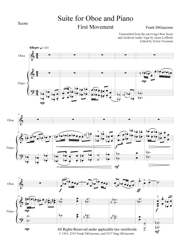 title pg SOP Suite for Oboe and Piano full score